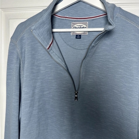 Flag & Anthem Men's Sweater X-Large Blue Quarter-Zip Pullover Cotton Dry Goods - Picture 6 of 11